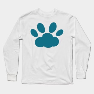 Big blue cat pawprint Long Sleeve T-Shirt